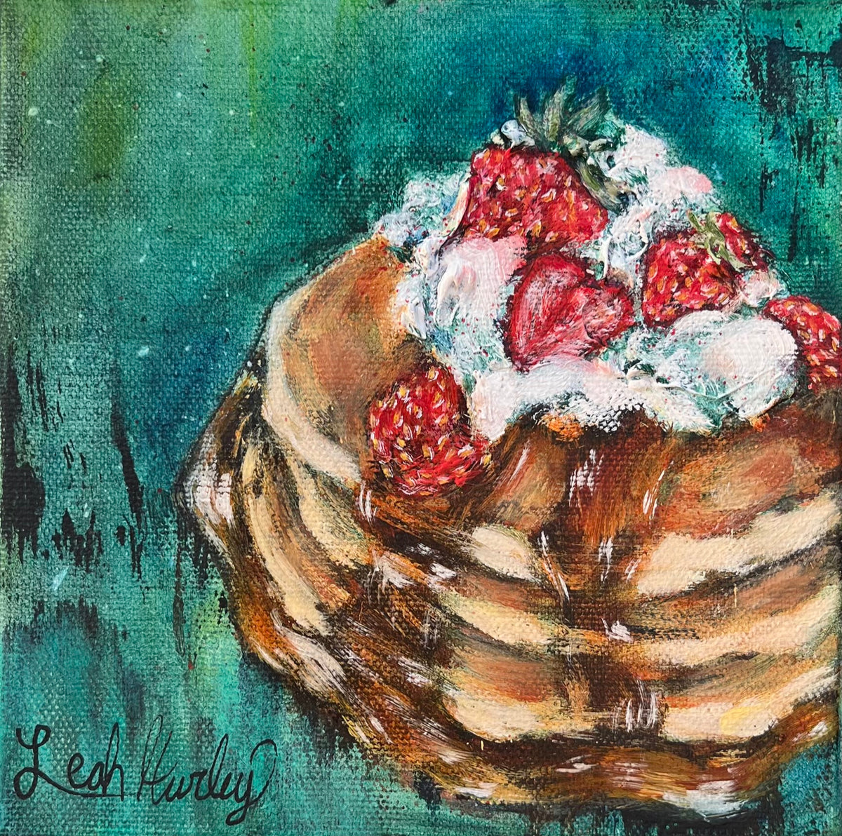 “Breakfast at the Cottage” Original Painting - 6x6”